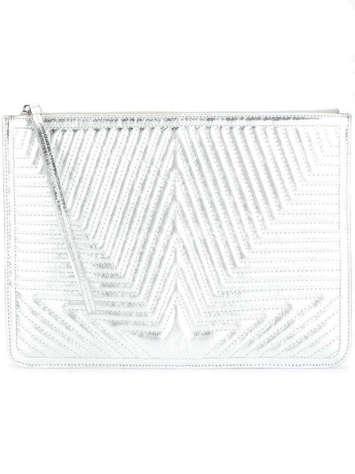Golden Goose Deluxe Brand Quilted Star Clutch, Women's, Grey, Leather