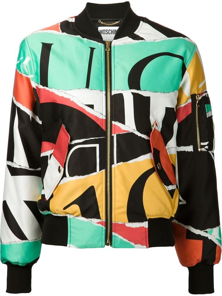 Moschino Abstract Print Bomber Jacket