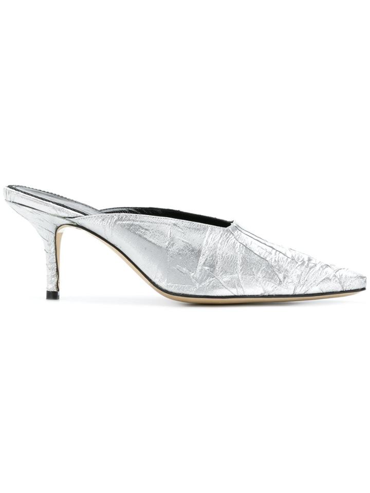 Dorateymur Cracked Effect Mules - Metallic