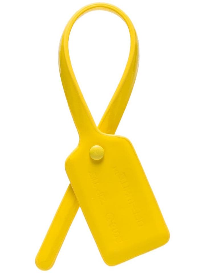 Off-white Leather Hanging Tag - Yellow