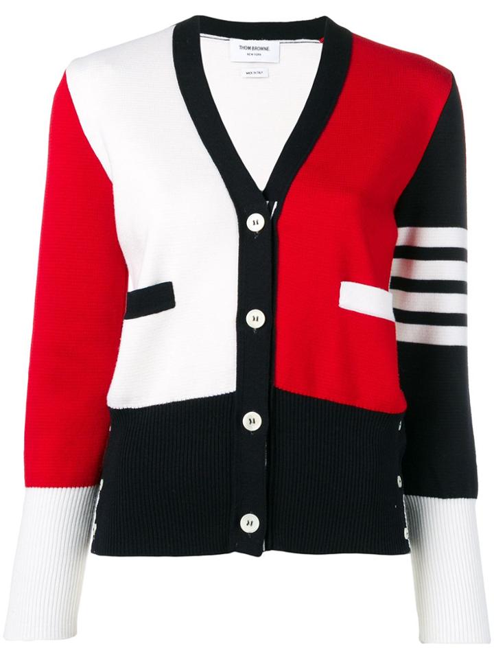 Thom Browne 4-bar Fun Mix Milano Cardigan - White