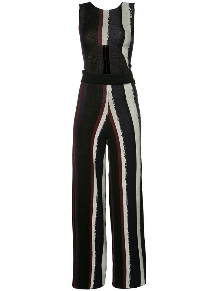 Baja East Cut-out Front Jumpsuit, Women's, Size: 00, Black, Cotton