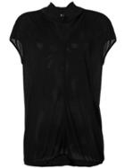 Rick Owens - Draped Collar T-shirt - Women - Silk/viscose - 40, Black, Silk/viscose