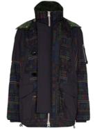 Sacai Tapestry-style Panel Hooded Jacket - Blue