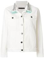 Simonetta Ravizza Contrast-collar Denim Jacket - White