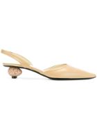 Loewe Pointed Embellished Heel Pumps - Nude & Neutrals