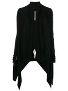Rick Owens Waterfall Front Cardigan - Black