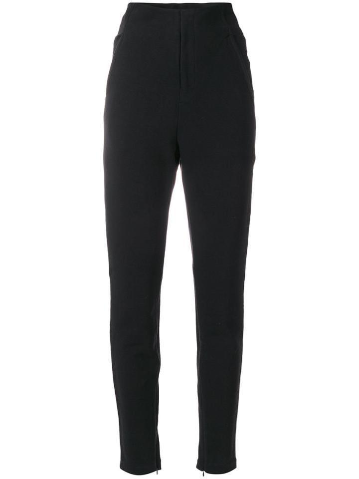 Y-3 High Waisted Tapered Trousers - Black