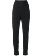 Y-3 High Waisted Tapered Trousers - Black