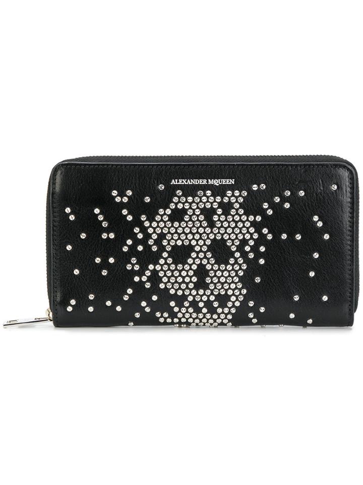 Alexander Mcqueen Abstract Skull Stud Wallet - Black