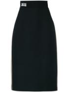 A New Cross Slit Wrapped Skirt - Black