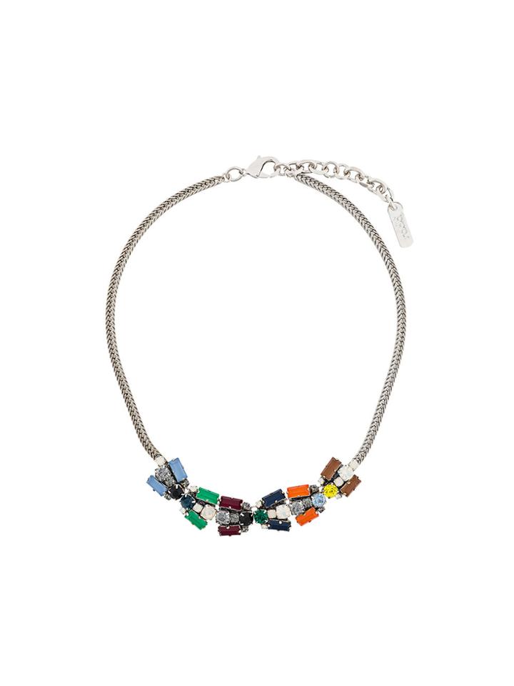 Radà Rhinestone Embellished Choker - Metallic