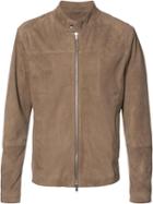 Eleventy Banded Collar Jacket, Men's, Size: 48, Brown, Suede
