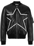 Givenchy Star Embroidered Biker Jacket - Black
