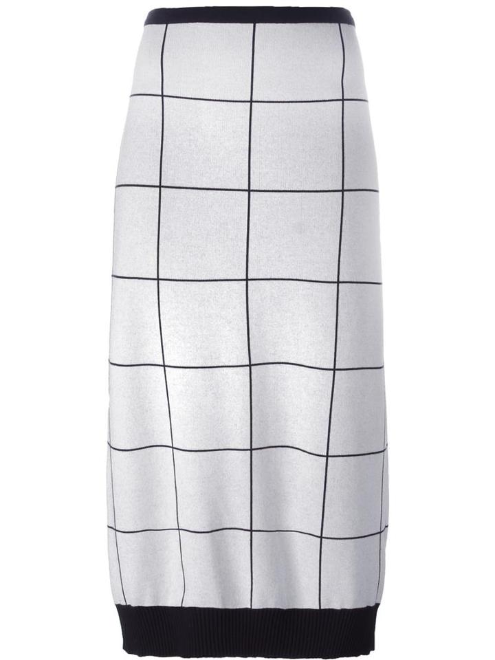 Iceberg Checked Skirt, Women's, Size: 38, White, Viscose/polyester