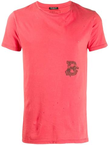 Balmain Pre-owned Logo Print T-shirt - Red