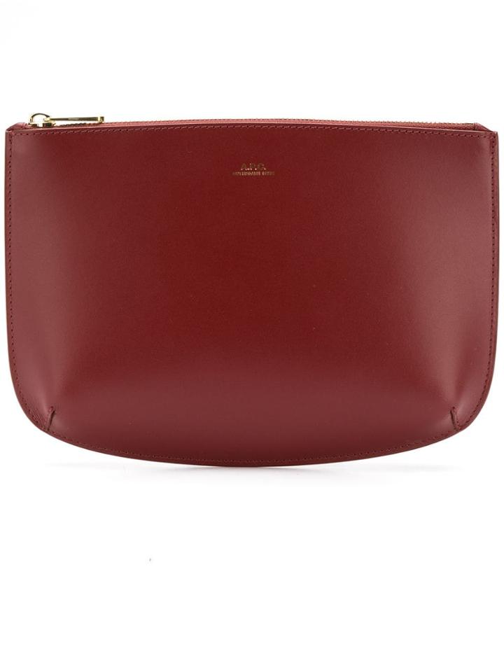 A.p.c. Zipped Clutch Bag - Red