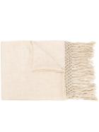 Twin-set Fringe Embroidered Scarf - Nude & Neutrals