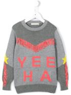 Stella Mccartney Kids 'yee Ha' Knitted Fringed Jumper