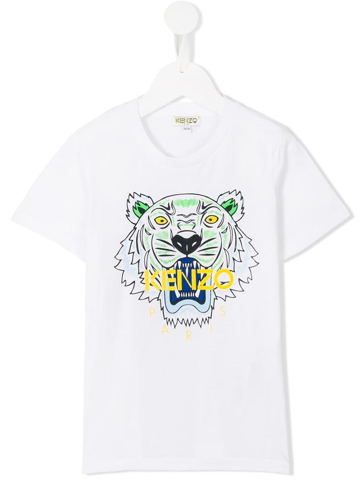 Kenzo Kids Tiger Print T-shirt, Girl's, Size: 10 Yrs, White