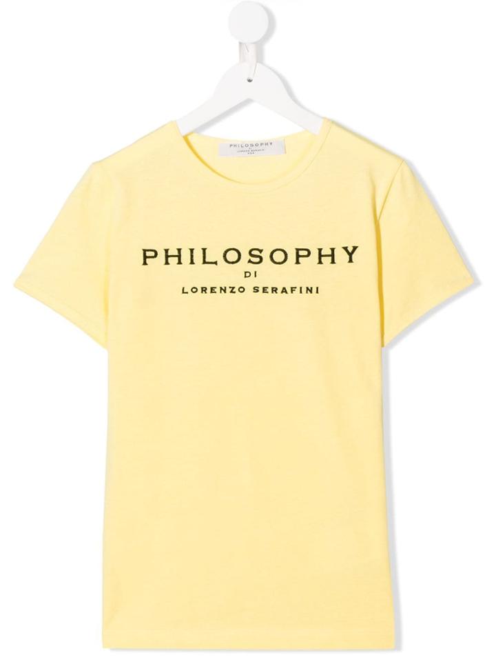 Philosophy Di Lorenzo Serafini Kids Teen Logo Print T-shirt - Yellow