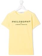Philosophy Di Lorenzo Serafini Kids Teen Logo Print T-shirt - Yellow