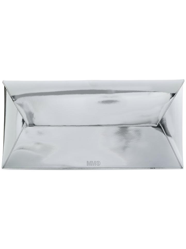 Mm6 Maison Margiela Oversized Envelope Clutch Bag - Metallic