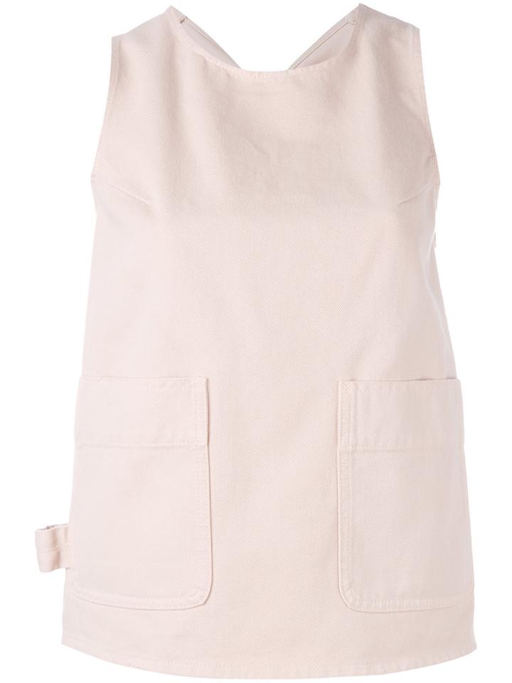 Mm6 Maison Margiela Front Pocket Top, Women's, Size: 44, Pink/purple, Cotton