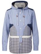 Junya Watanabe Comme Des Garçons Man Patchwork Hooded Jacket, Men's, Size: Large, Blue, Cotton