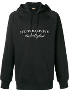 Burberry Hooded Embroidered Sweatshirt - Black