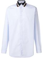 Nº21 Contrast-collar Fitted Shirt - Blue