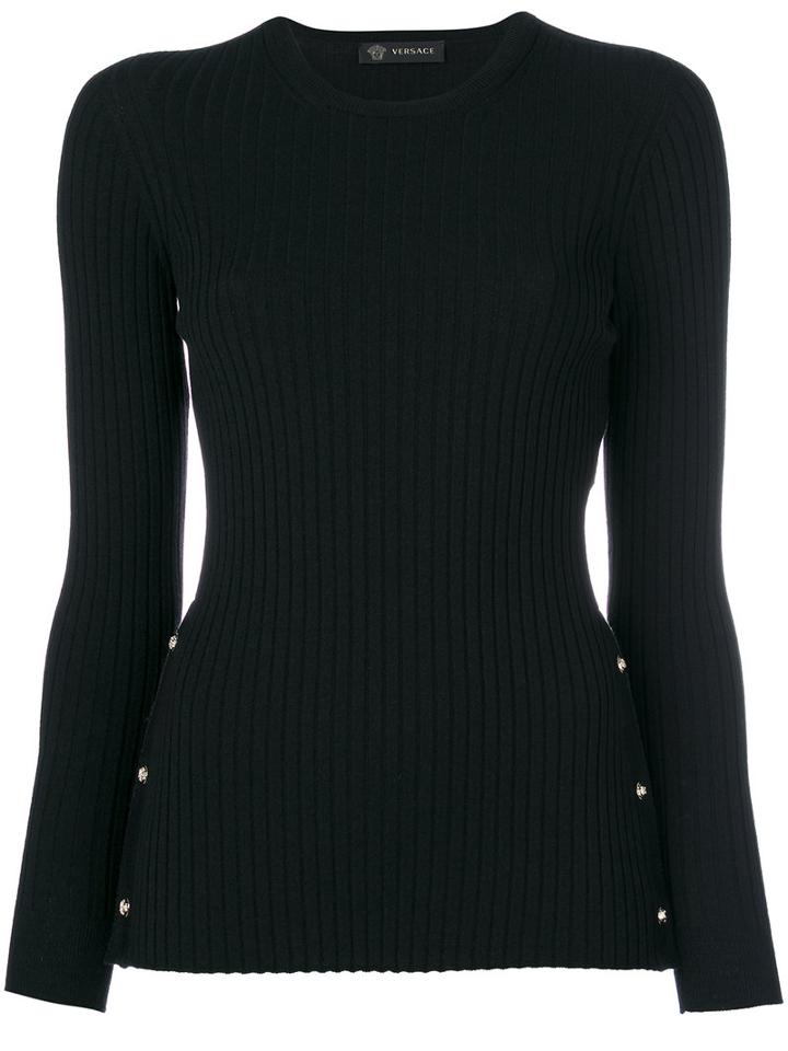 Versace - Stud Medusa Jumper - Women - Polyester/wool - 42, Black, Polyester/wool