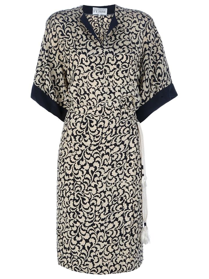 Gianfranco Ferre Vintage Leaf Print Dress