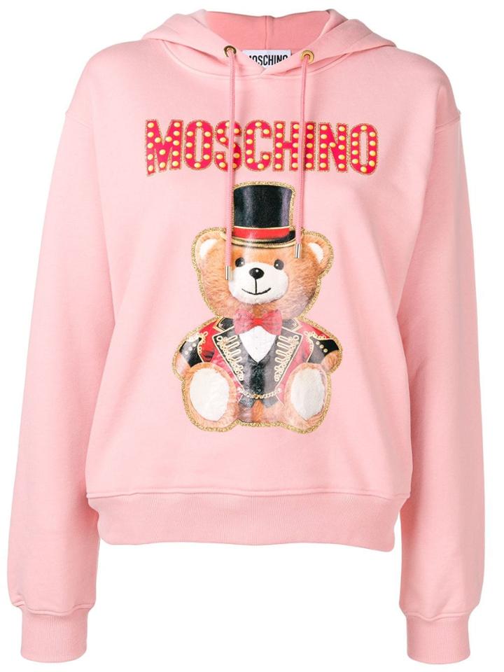 Moschino Teddy Bear Stamp Hoodie - Pink