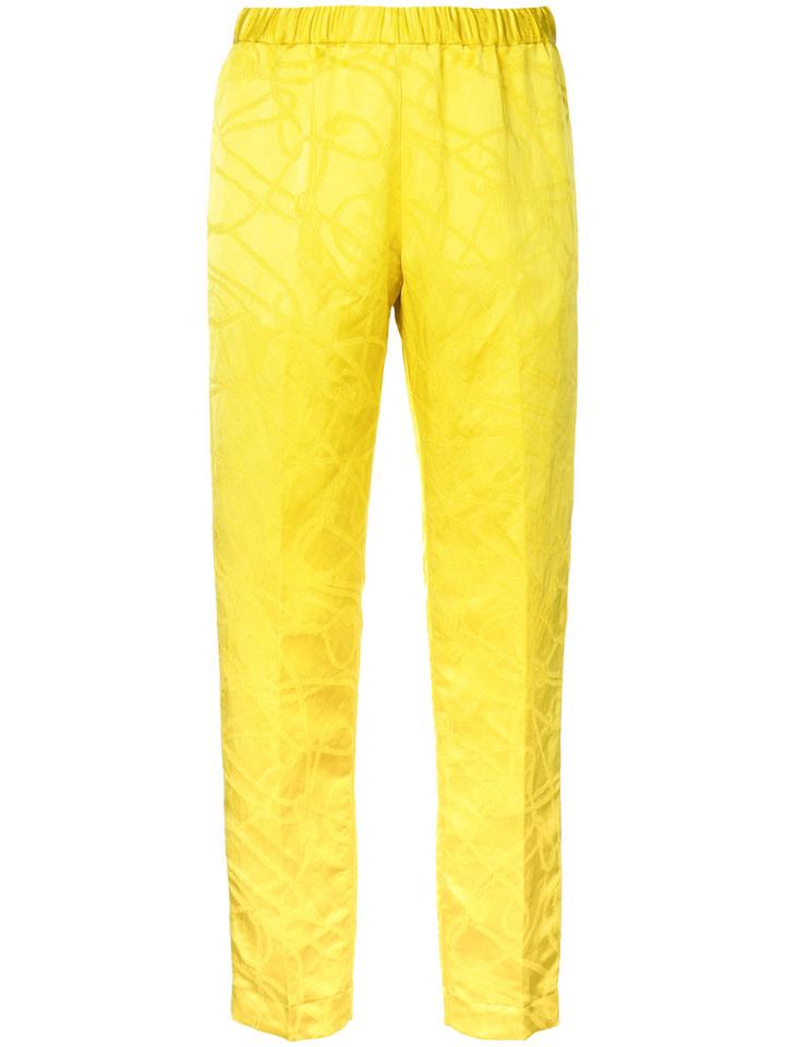 Dries Van Noten - 'palmira' Trousers - Women - Linen/flax/viscose - 38, Women's, Yellow/orange, Linen/flax/viscose