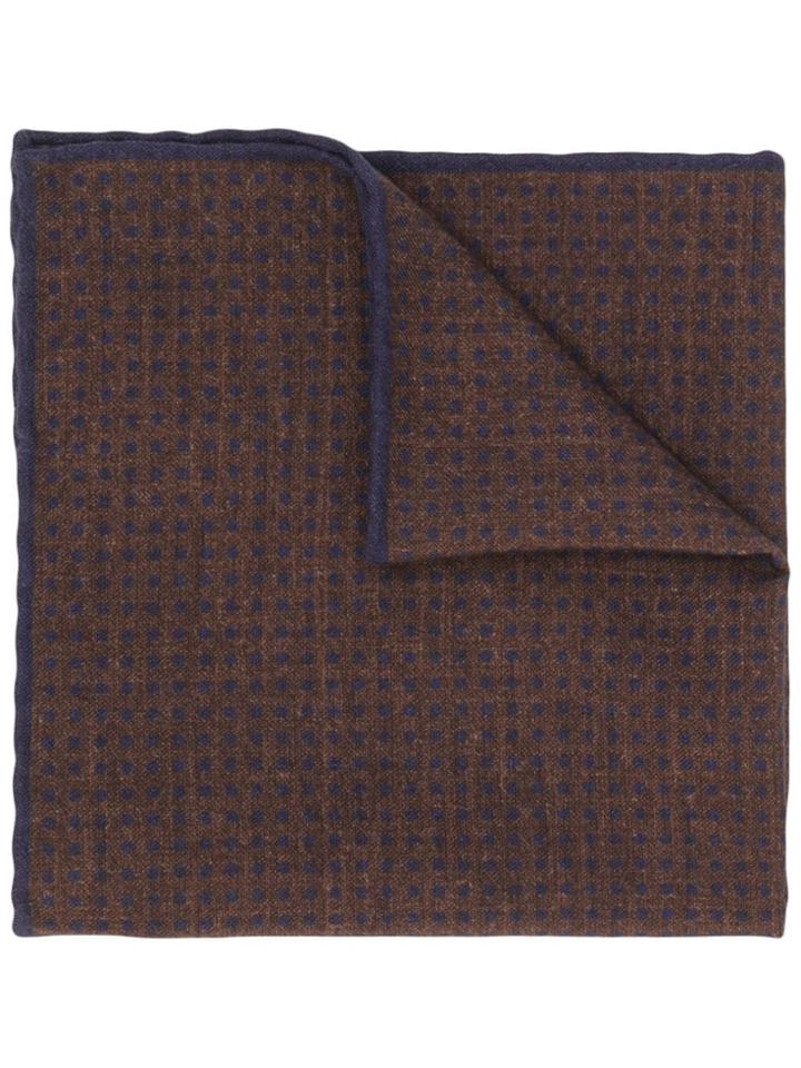 Eleventy Polka Dotted Handkerchief - Brown