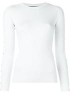 Alexander Wang Press Stud Embellished Sweater, Women's, Size: Medium, White, Cotton