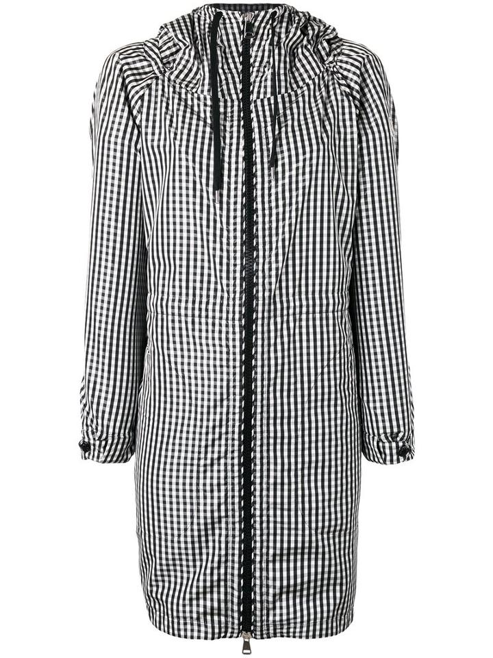 Moncler - Checkered Hooded Parka - Women - Polyamide/polyester - 2, Black, Polyamide/polyester