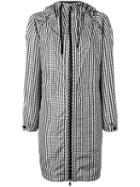 Moncler - Checkered Hooded Parka - Women - Polyamide/polyester - 2, Black, Polyamide/polyester