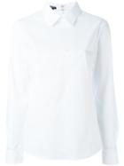 Jil Sander Navy Shirt Collar Blouse, Women's, Size: 40, White, Cotton/spandex/elastane