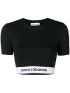 Paco Rabanne Branded Crop Top - Black