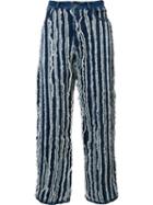 Y / Project Clipped Frayed Jeans, Men's, Size: Large, Blue, Cotton