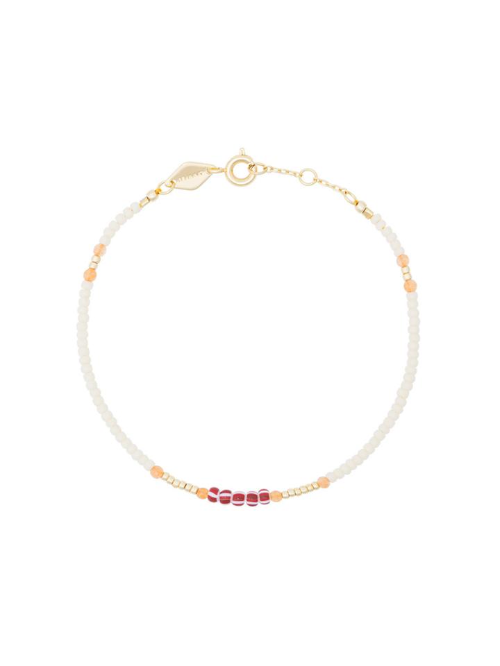Anni Lui White And Orange Peppy Gold Plated Bracelet - Nude & Neutrals