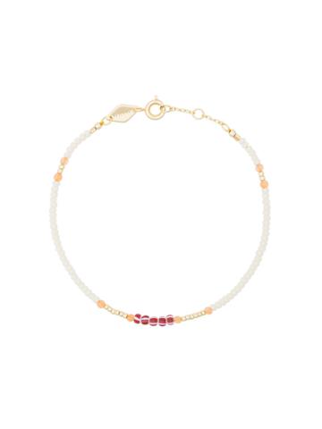Anni Lui White And Orange Peppy Gold Plated Bracelet - Nude & Neutrals