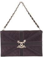 Chanel Vintage Union Jack Zippered Wristlet Bag, Women's, Pink/purple