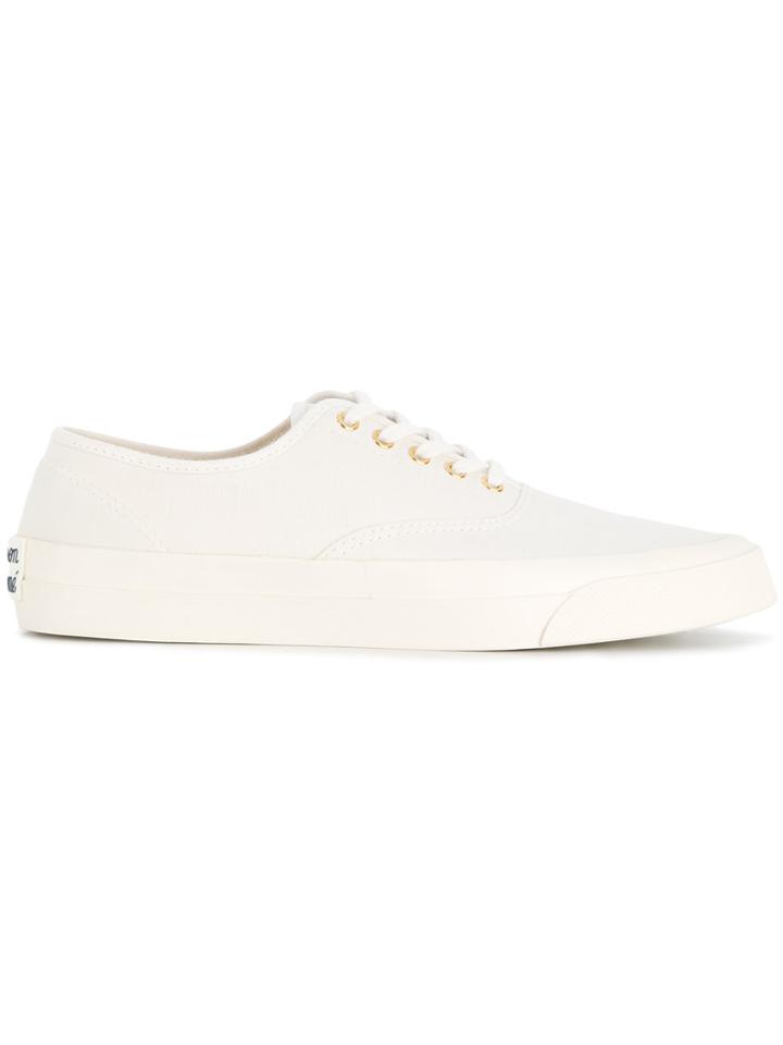 Maison Kitsuné Flat Lace-up Sneakers - White