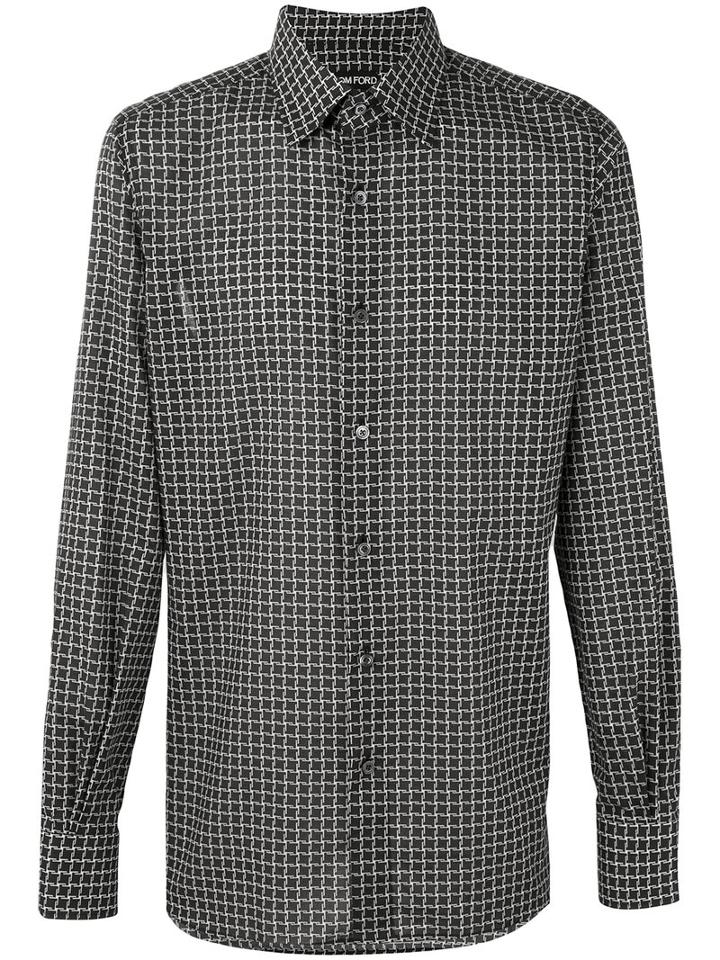 Tom Ford - Check Shirt - Men - Cotton - 43, Blue, Cotton