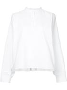 Jil Sander Mandarin-collar Textured Shirt - White