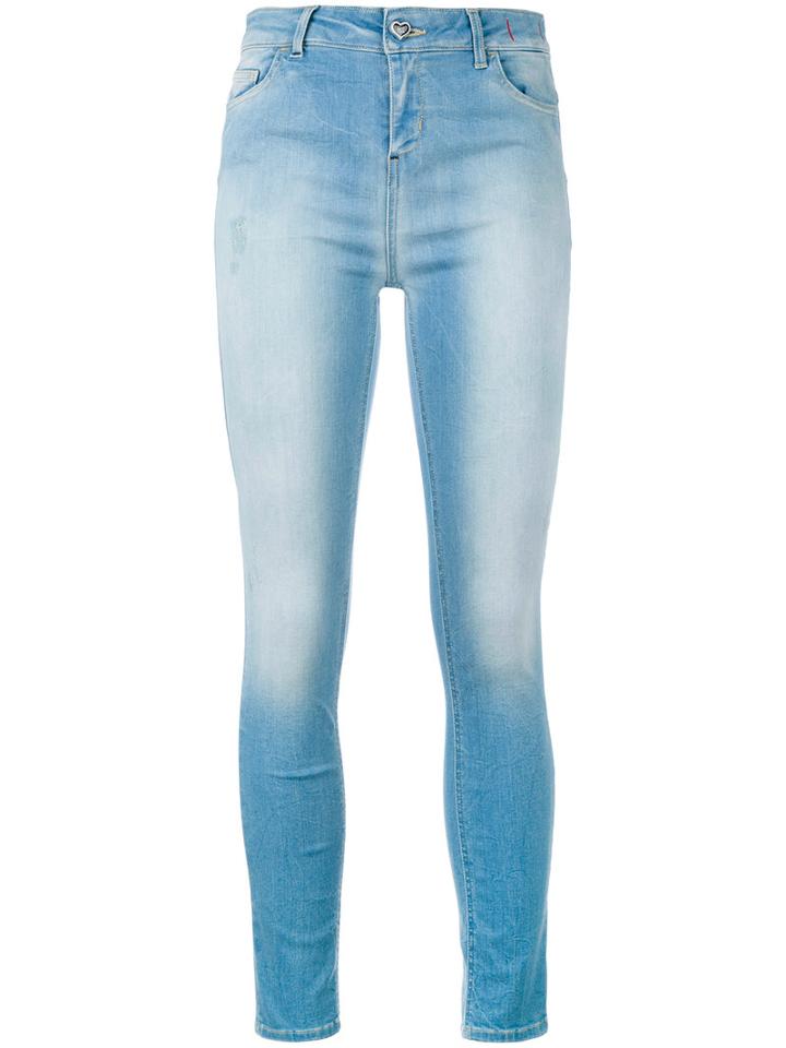 Twin-set Faded Skinny Jeans, Women's, Size: 31, Blue, Cotton/polyester/spandex/elastane