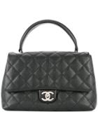 Chanel Vintage Diamond Quilted Tote Bag - Black